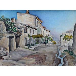 Alfred Lesbros (1873-1940) Provence Avignon Street Of Painters In Villeneuve Group Of Thirteen