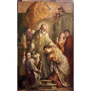 Agostino Gaetano Ugolini (1755-1824) Pope Saint Urban Baptizing Tiburtius Venice