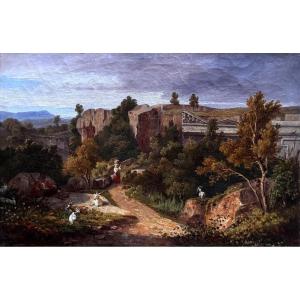 Early 19th-century Romantic School, Corot, Reinhart, Italian Landscape, Artist To Be Identified