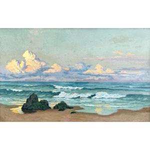 In The Style Of Jean-francis Auburtin (1866-1930) Marine La Vague