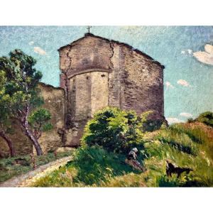 Auguste Roure (1878-1936) Provence Avignon Chapelle Saint-vérédème In Pujaut (gard)