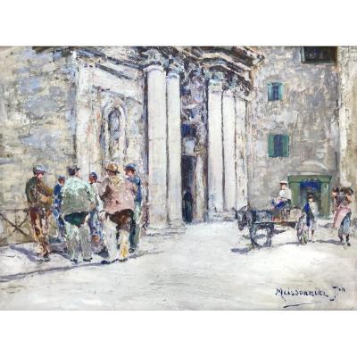 Joseph Meissonnier (1864-1943) -avignon-provence-sainte Marie Church In Martigues-groupe Des Trei