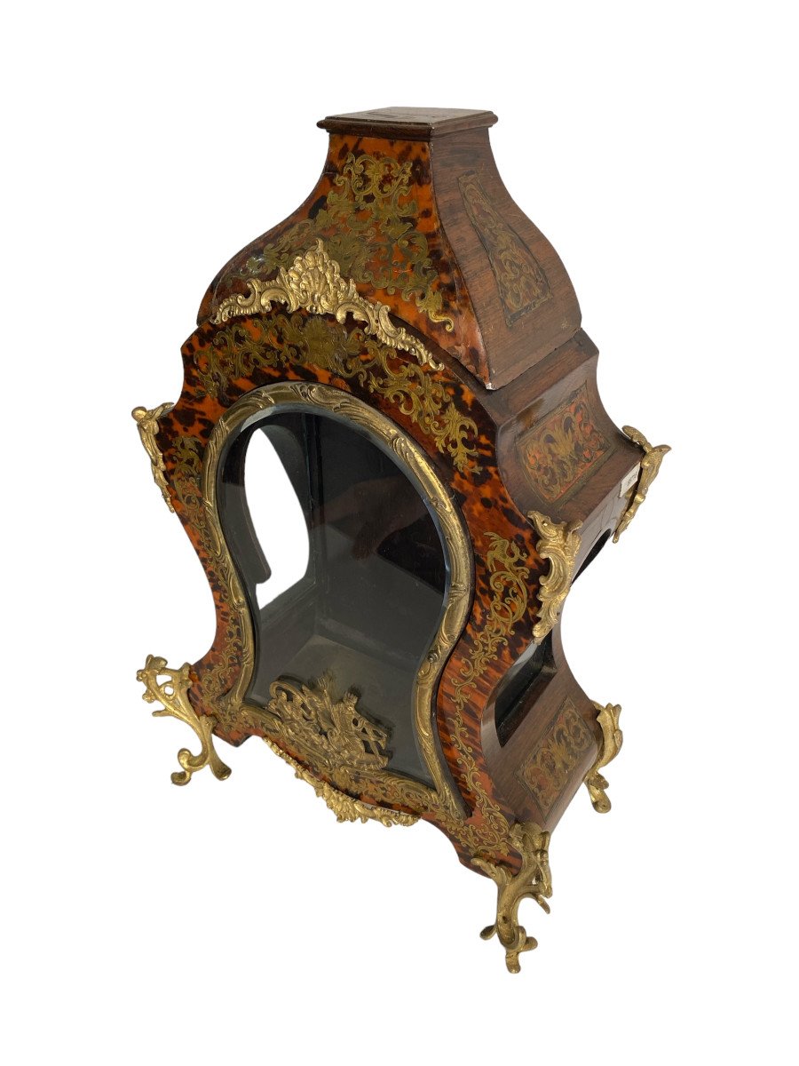 Cassa di una pendola probabilmente francese in legno e bronzo dorato, periodo Luigi XV-photo-3