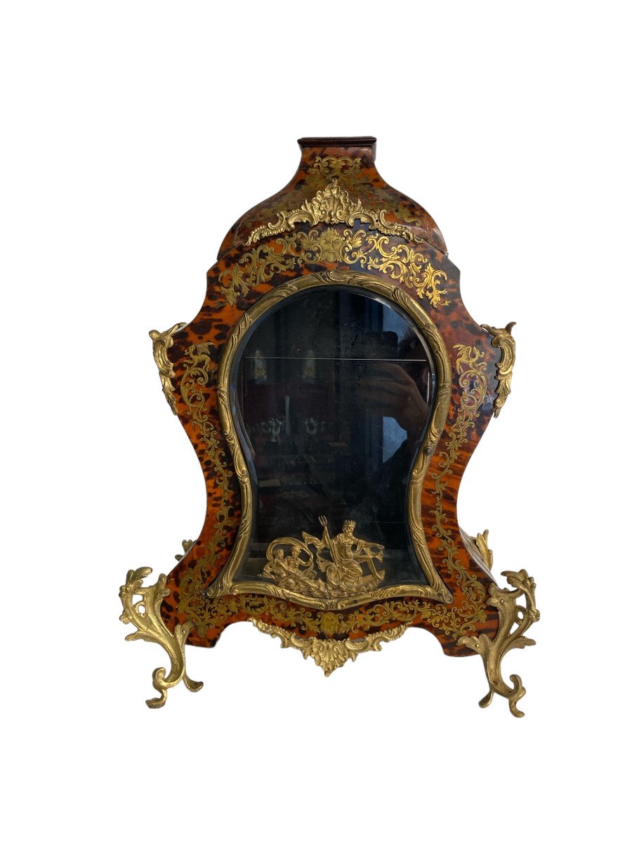Cassa di una pendola probabilmente francese in legno e bronzo dorato, periodo Luigi XV-photo-4