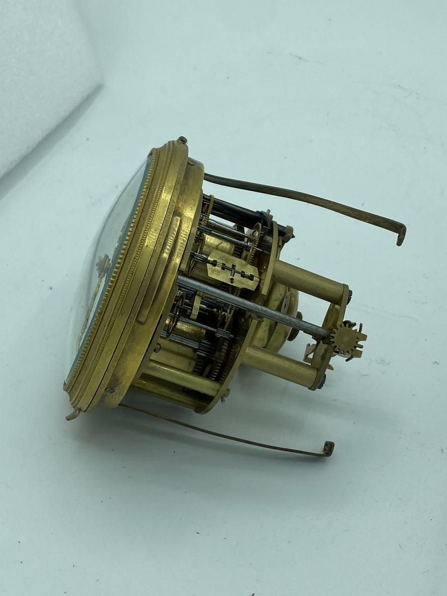 Antica pendola francese in bronzo dorato, suoneria a ore mezze, venduta as is per restauro -photo-2