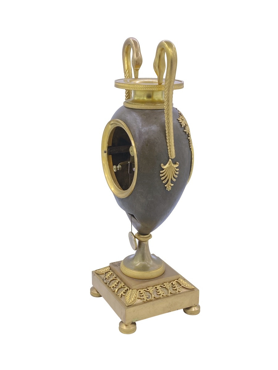 Pendola francese in bronzo dorato firmata Lepine, venduta as is per restauro-photo-1