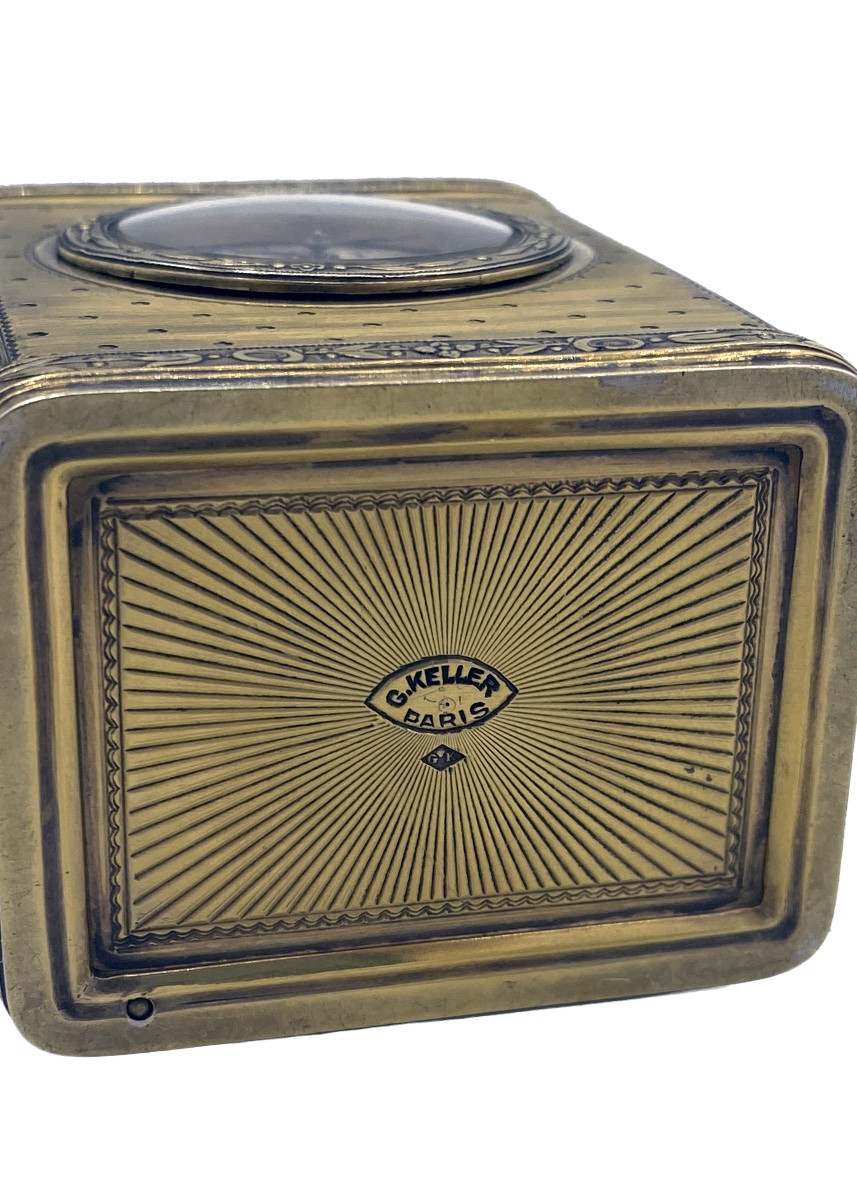 Orologio da viaggio mignon francese antico firmato Keller Paris.-photo-4