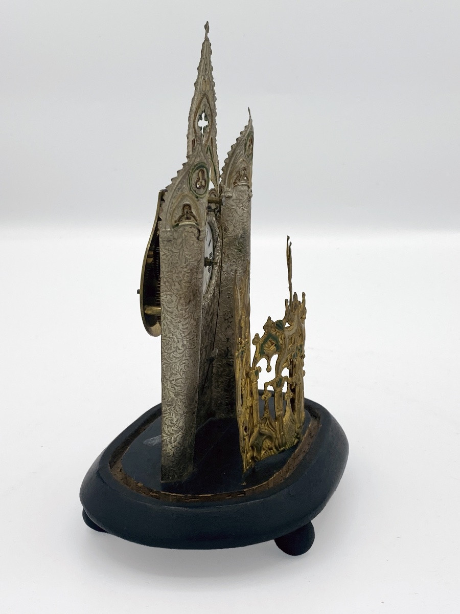 Orologio da tavolo austriaco Zappler in stile gotico, revisionato, fine 1800-photo-4