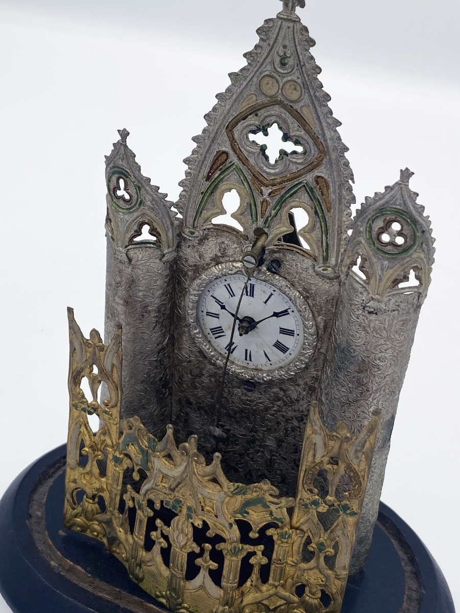 Orologio da tavolo austriaco Zappler in stile gotico, revisionato, fine 1800-photo-4