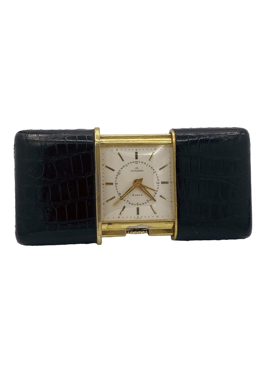 Orologio da viaggio Movado "Giant" Ermeto Pullman 8 giorni AS 895, revisionato e funzionante-photo-1