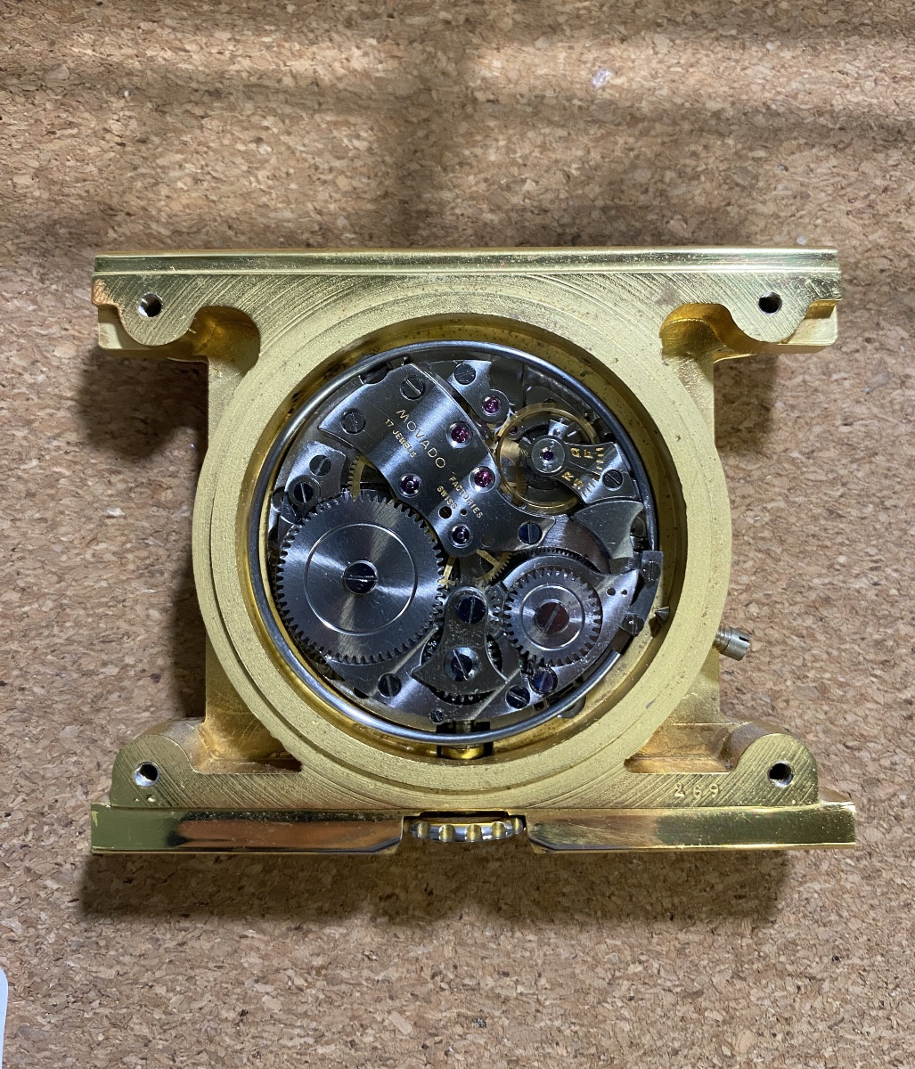 Orologio da viaggio Movado "Giant" Ermeto Pullman 8 giorni AS 895, revisionato e funzionante-photo-5