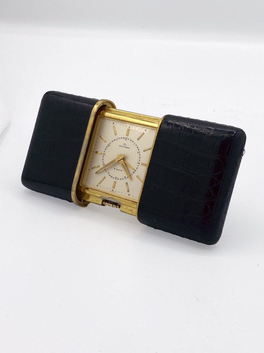 Orologio da viaggio Movado "Giant" Ermeto Pullman 8 giorni AS 895, revisionato e funzionante