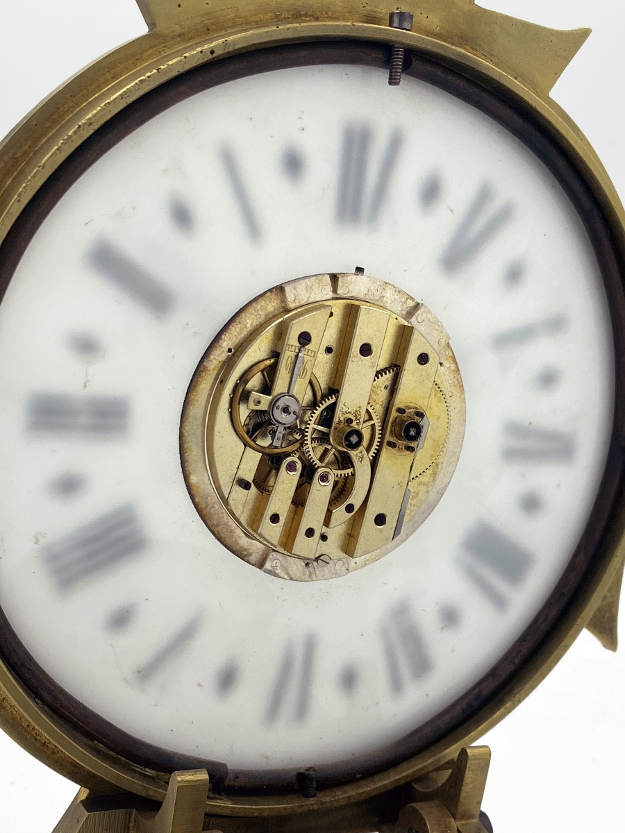 Orologio da viaggio a candela del XIX secolo, orologio notturno a carica manuale, funzionante-photo-3