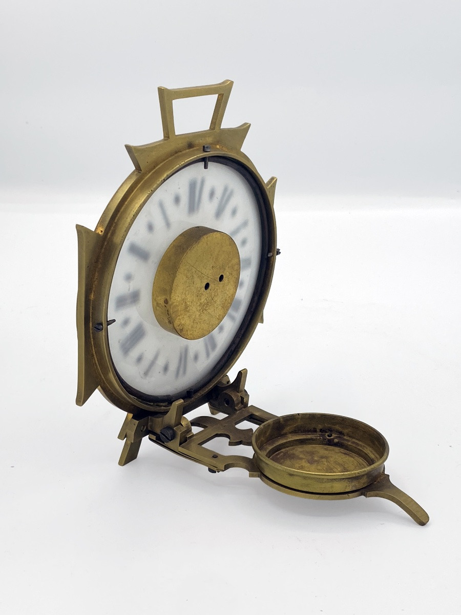 Orologio da viaggio a candela del XIX secolo, orologio notturno a carica manuale, funzionante-photo-4