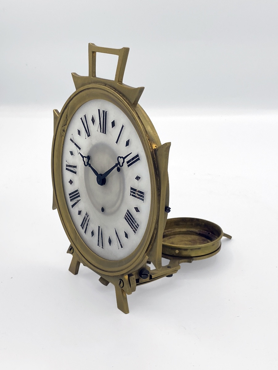 Orologio da viaggio a candela del XIX secolo, orologio notturno a carica manuale, funzionante