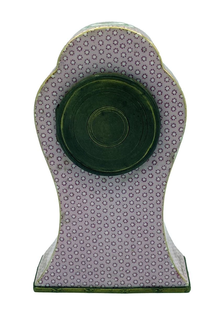 Orologio in porcellana francese Camille Naudot Paris decorazione floreale, carica con chiave-photo-4