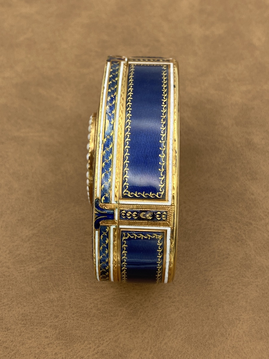 Tabacchiera ovale in oro, smalto e miniatura di Maria Antonietta, 1700-1800-photo-4