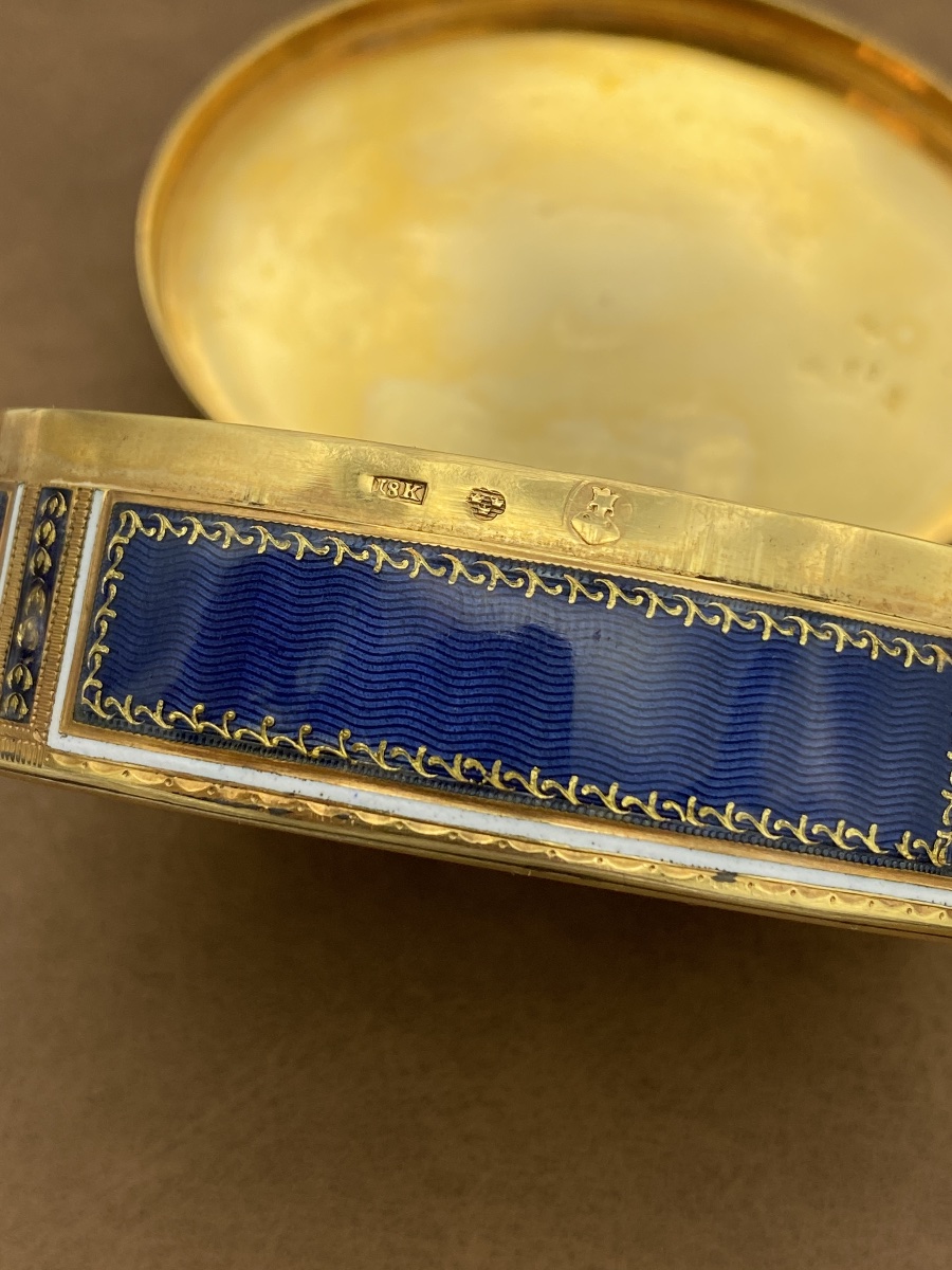 Tabacchiera ovale in oro, smalto e miniatura di Maria Antonietta, 1700-1800-photo-7