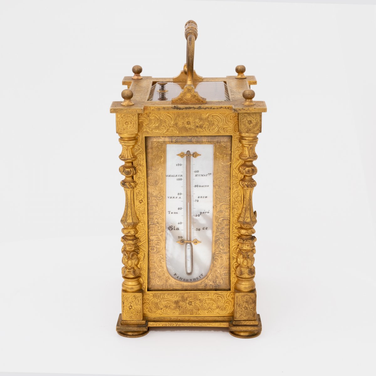 Pendulette d'Officier Signé "Breguet" Grande and Petite Sonnerie, réveille et thermomètres-photo-3