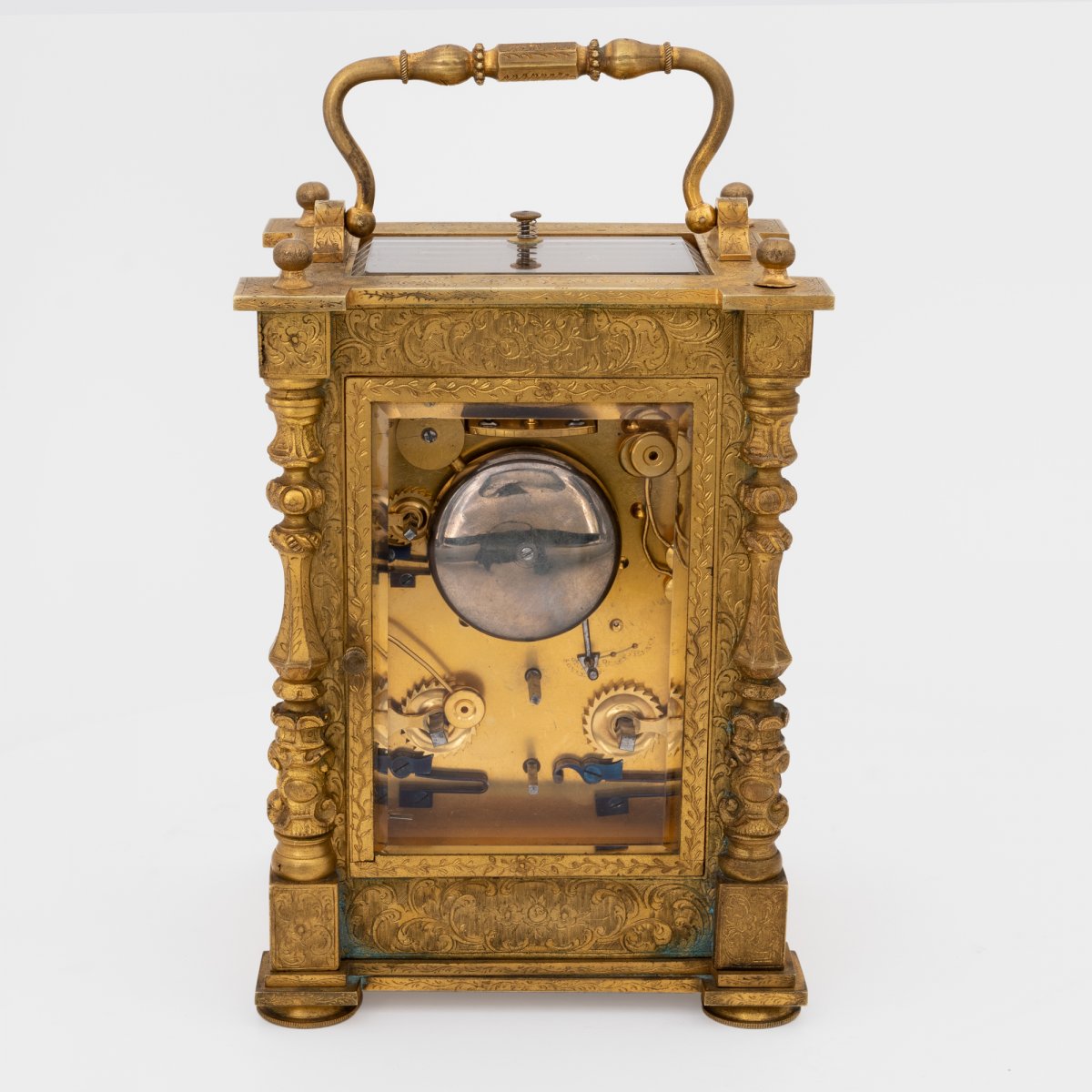 Pendulette d'Officier Signé "Breguet" Grande and Petite Sonnerie, réveille et thermomètres-photo-4
