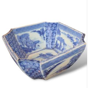 Japanese Blue And White Porcelain Bowl, Arita, Japan, Early 19th Century