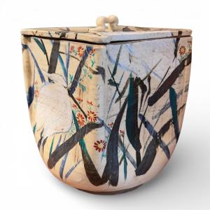 Mizusashi With Egrets, Kenzan, Attributed To Miura Kenya (kenzan Vi), Japan, 19th Century 