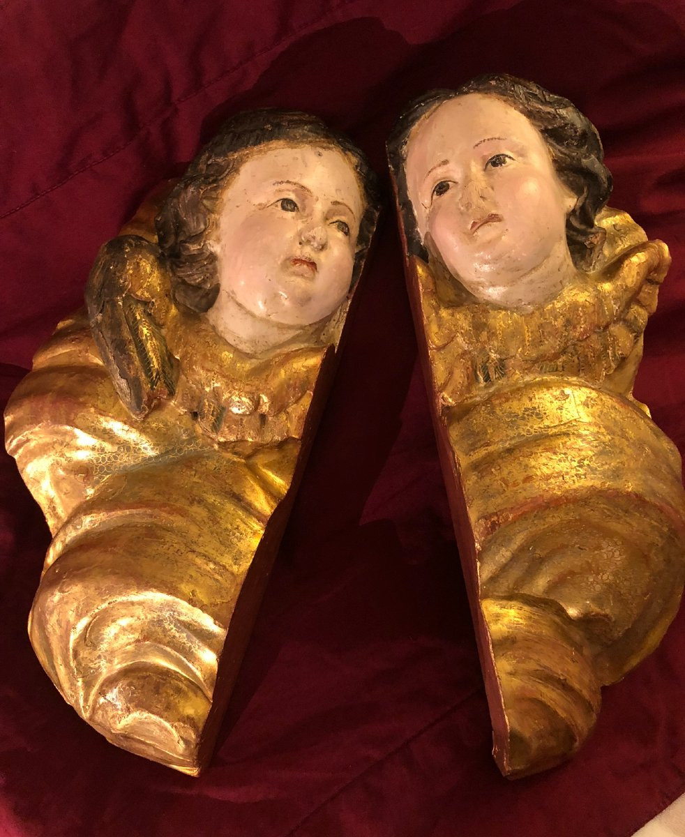 Coppia Putti lignei -photo-2