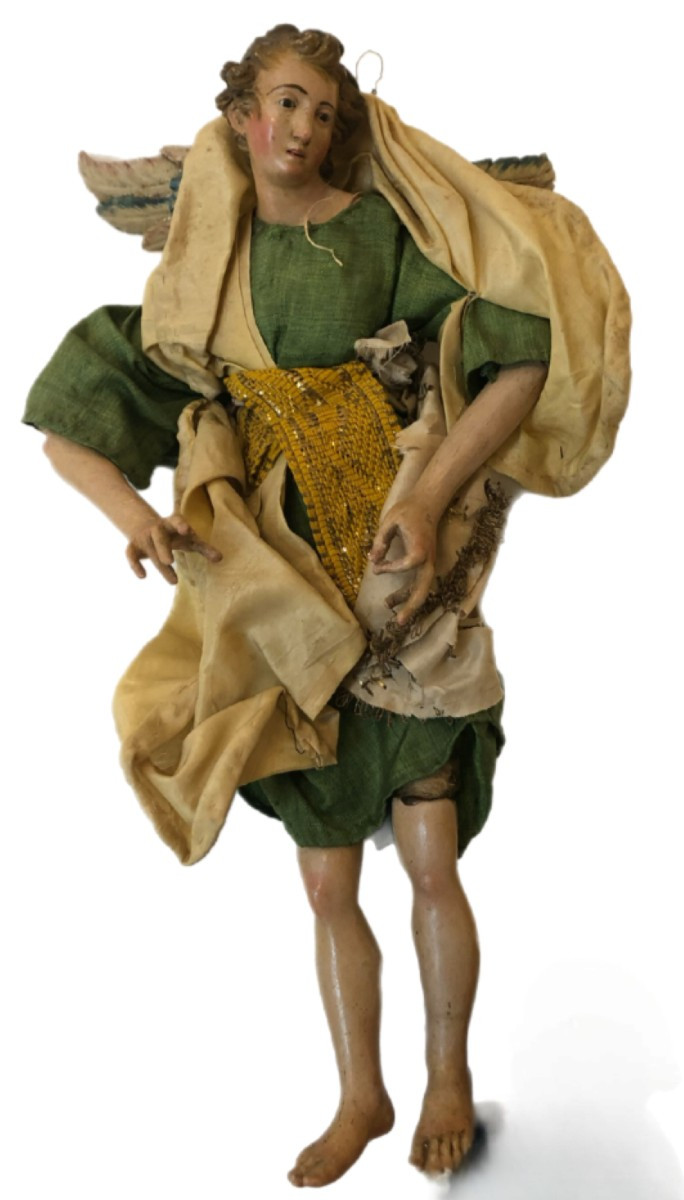 Angelo ligneo secolo XVIII Napoli 