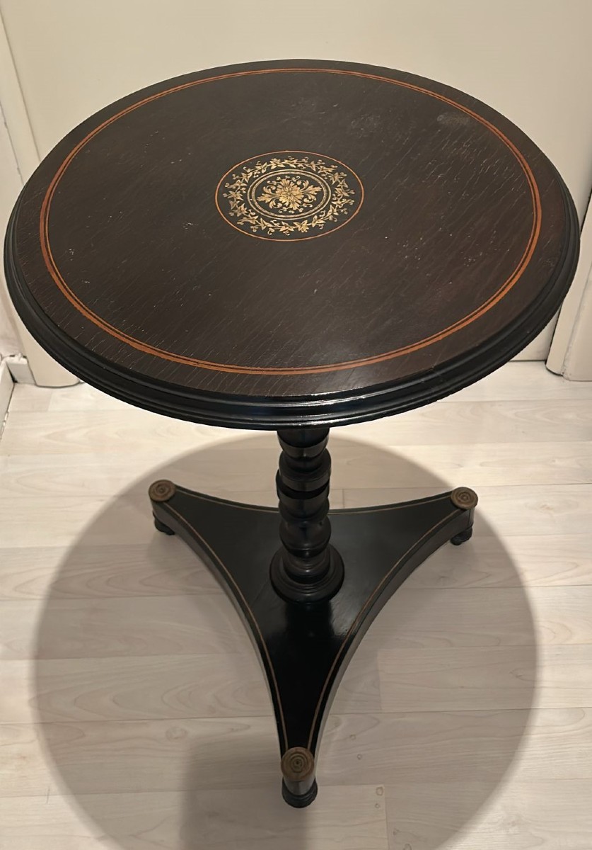 Tavolino in legno ebanizzato epoca Carlo X