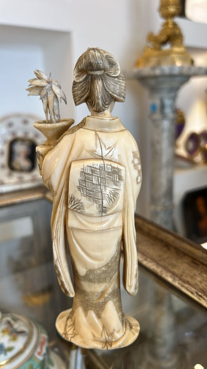 Scultura in avorio, Okimono, Giappone, epoca Meji ( 1868-1912).-photo-3