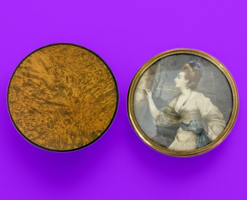 Tabacchiera del XIX secolo con iscrizione sul coperchio. -photo-4