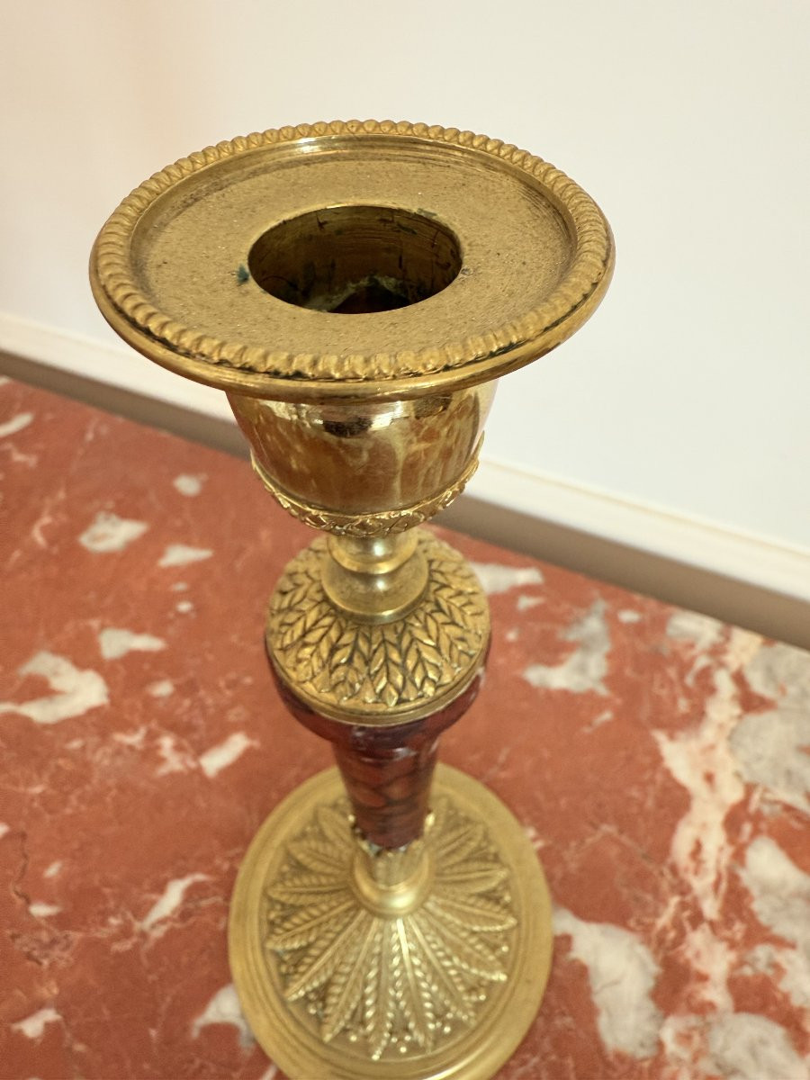 Coppia di candelieri francesi del periodo impero-photo-3