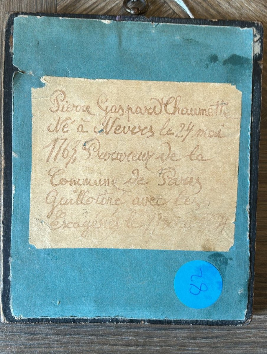 Miniatura secolo XVIII ritratto di Pierre Gaspard Chaumette dipinto su avorio.  -photo-2