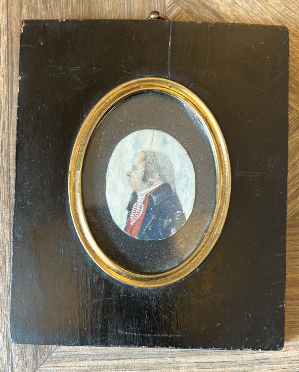 Miniatura secolo XVIII ritratto di Pierre Gaspard Chaumette dipinto su avorio.  