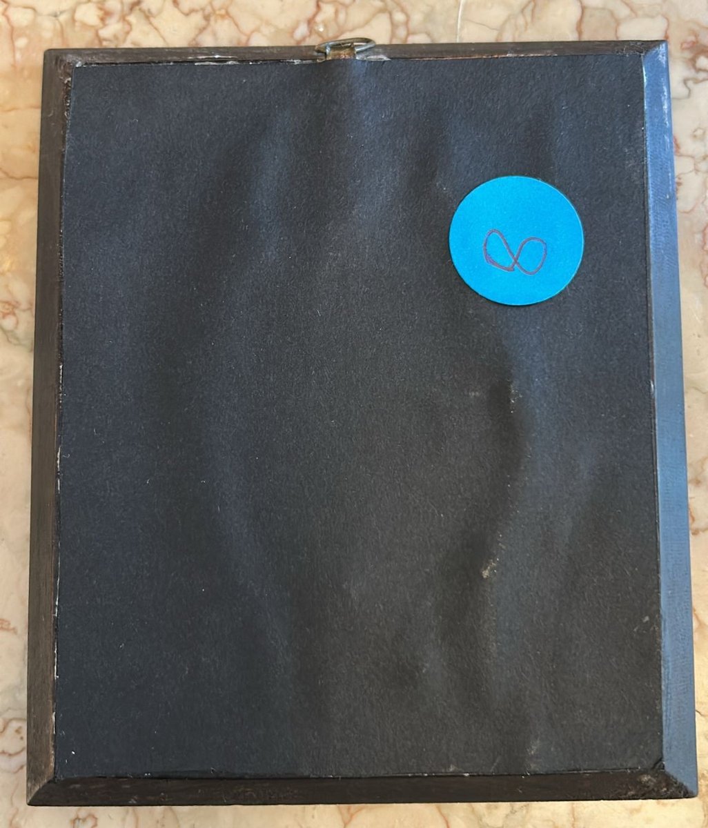 Miniatura del XVIII secolo, ritratto su avorio, donna  con le braccia conserte.  -photo-2