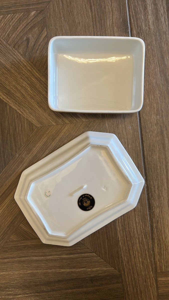 Burriera con coperchio in porcellana,  collezione "Le voyage de Marco Polo".-photo-2