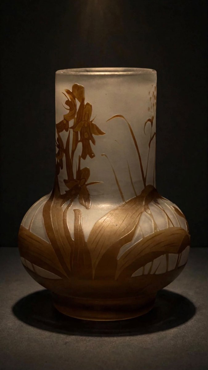 Vaso Gallé "con la stella" (motivi: trifoglio Oxalis e orchidea), 1904-1906. -photo-2