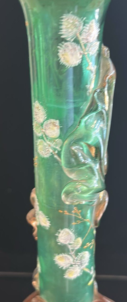 Vaso in vetro artistico stile Art déco.-photo-3