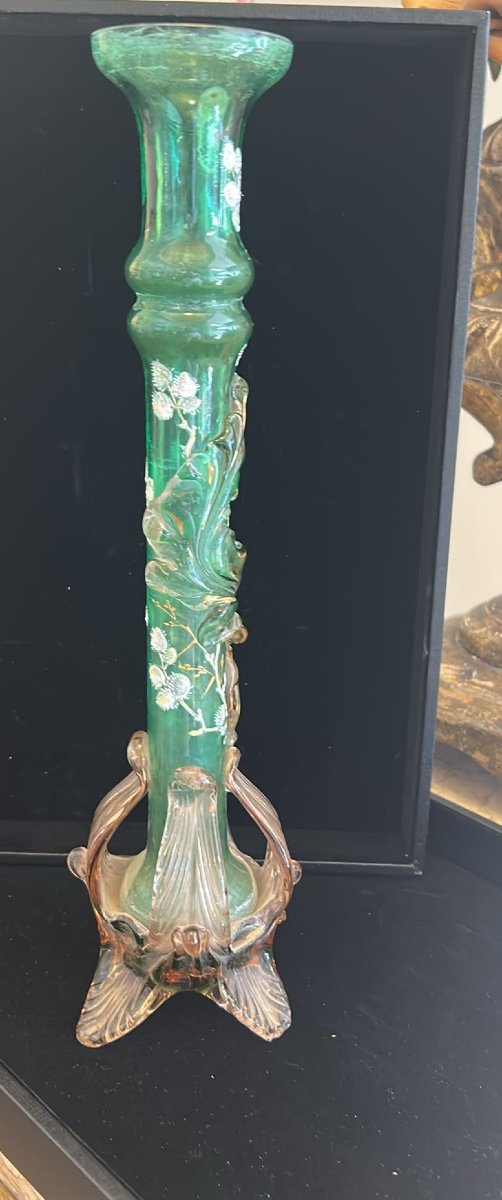 Vaso in vetro artistico stile Art déco.