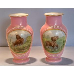 Coppia vasi in opaline epoca impero