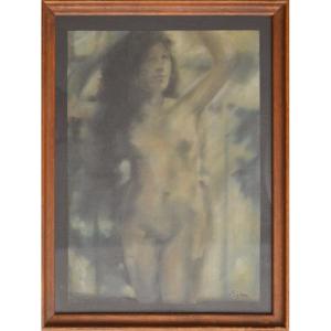 Marcel Von Sijben De Maroije (1878-1962) Nude Chalk Drawing