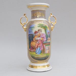 Polychrome Porcelain Vase With Oriental Subject Decor Napoleon III 19th Century