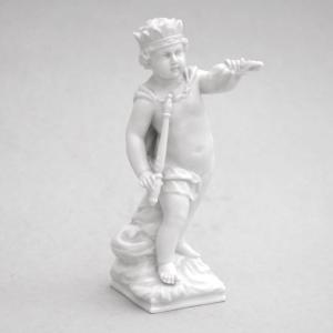 Allegoric Figurine Of Putti In White Porcelain Kpm Berlin  19th Century