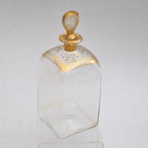 Antique Glass Bottle, Gilded Decoration Circa 1800