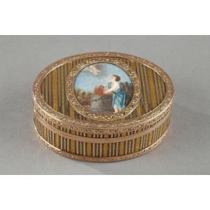 Louis XVI Gold Snuff Box With Miniature. 