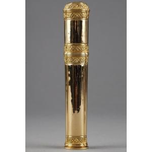 Gold Wax Case And Nobility Coat-of-arms, Louis XV Period Work