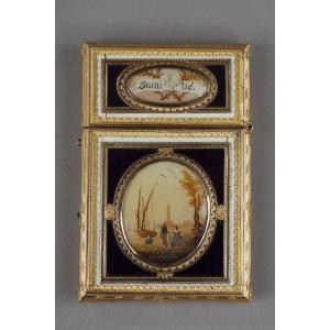 “souvenir Of Friendship” Case In Gold And Mother-of-pearl Mounted With Cage, 18th Century