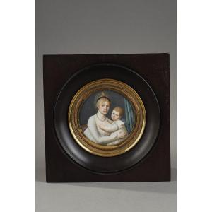 Miniature On Ivory From The Empire Period