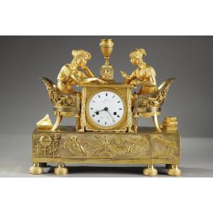 Empire Clock The Astronomy Lesson, Early 19th Century