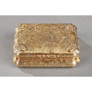 Large Chiseled Gold Box, Jacques Charles Colin, Mid-19th Century.